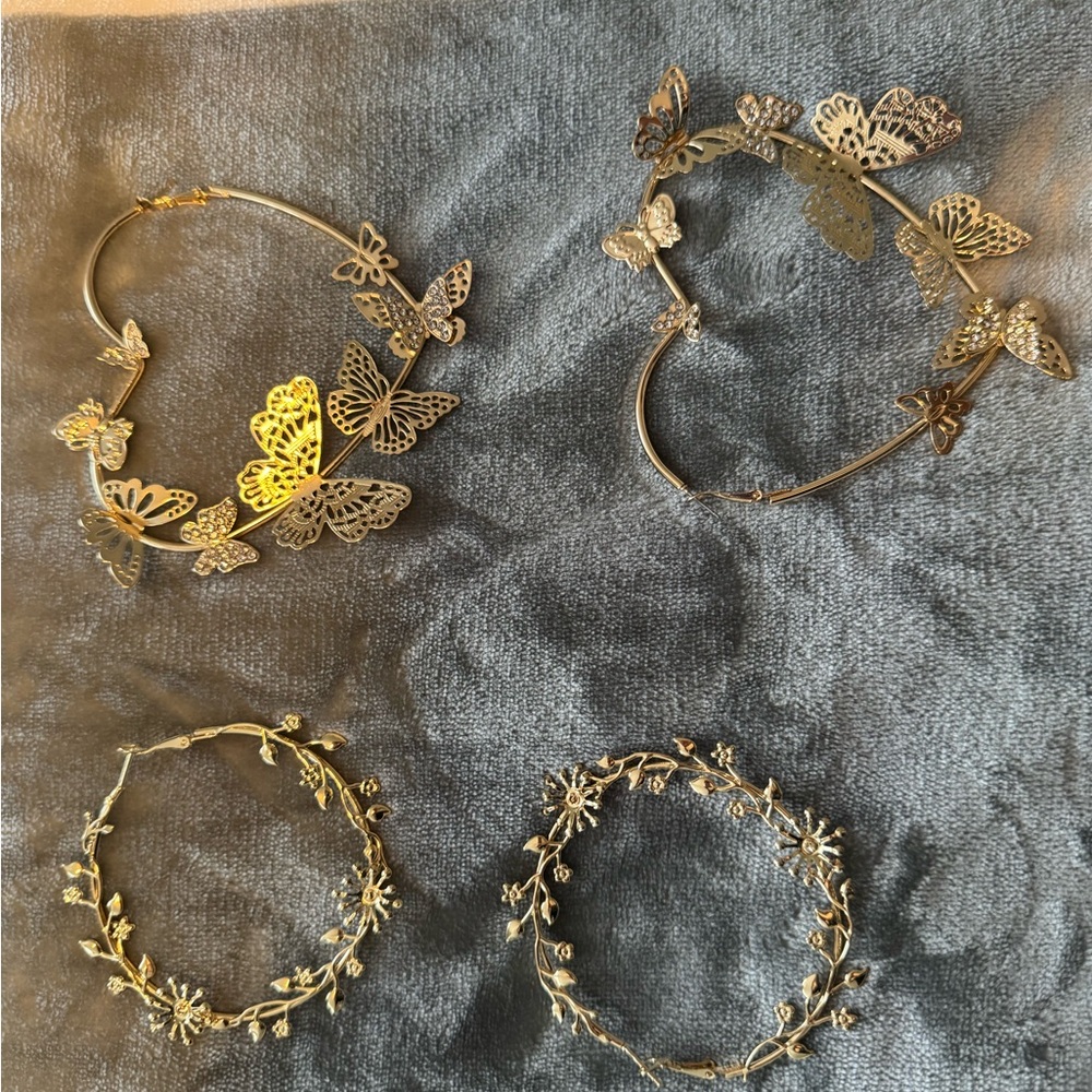 Elegant Gold Butterfly and Floral Hair Accessories
